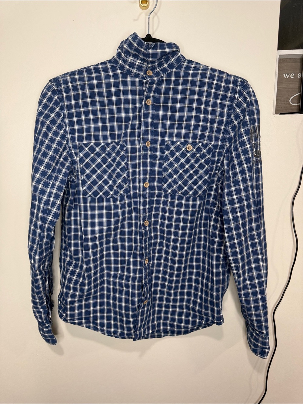 L.O.G.G blue button down size 13-14Y